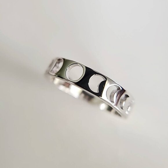 Sterling Silver Moon Ring, Moon Phase Ring, Celestial Ring, Women's Spiritual - Picture 2 of 9